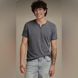 Lucky Brand Venice Burnout Charcoal Grey Short Sleeve